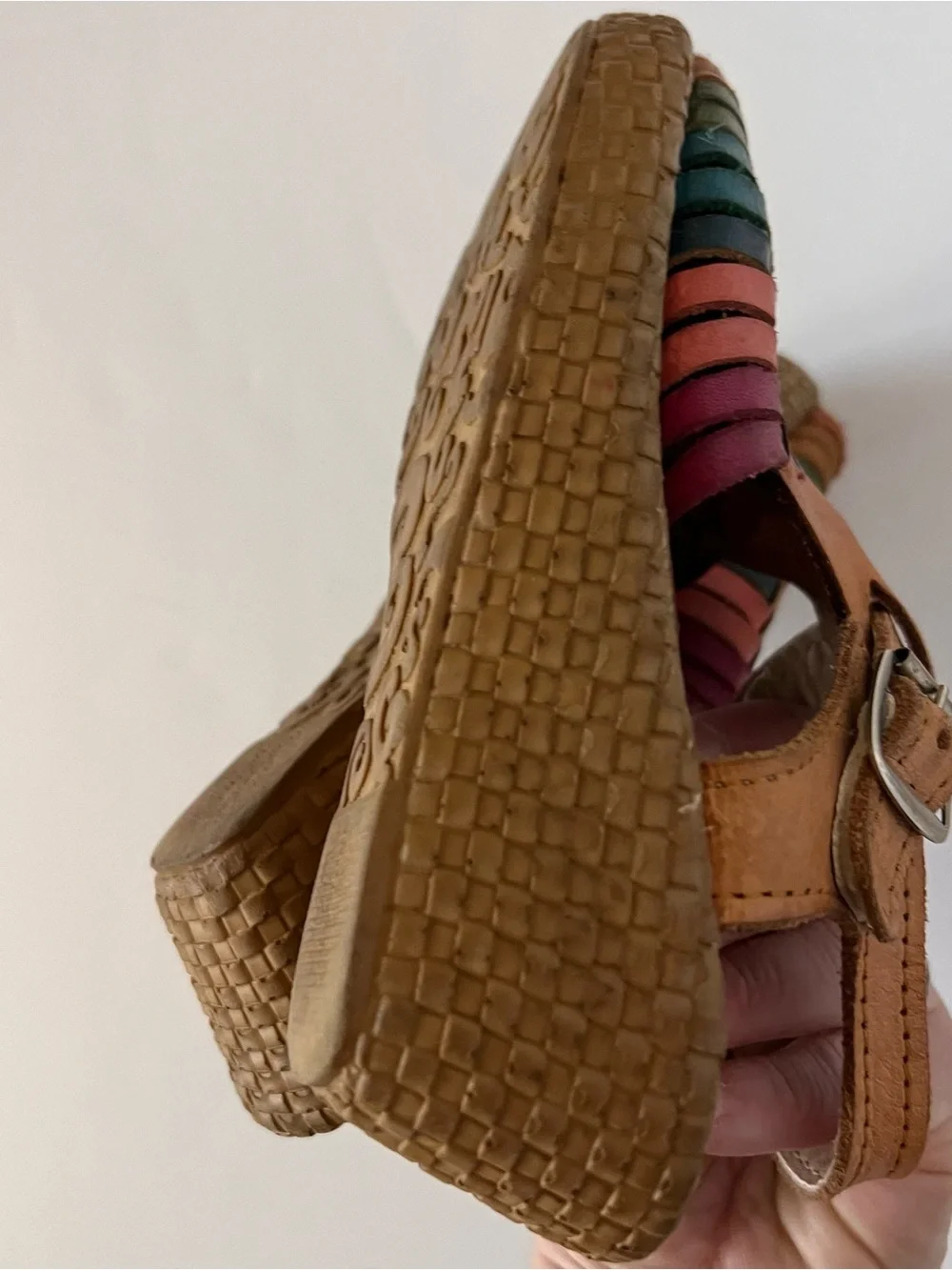 Artisan Multicolor Woven Leather Huarache Sandals for Kids
